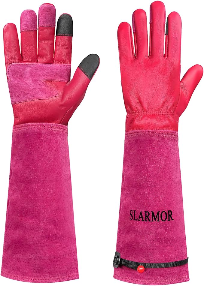 Long Gardening-Gloves Women/Men-Thorn proof Rose Pruning Heavy Duty Gauntlet, Best Garden Gifts for Gardener-L