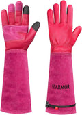 Long Gardening-Gloves Women/Men-Thorn proof Rose Pruning Heavy Duty Gauntlet, Best Garden Gifts for Gardener-S