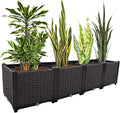 Large Planters for Outdoor Plants Raised Garden Bed Kit Rectangular Elevated Plastic Garden Boxes for Gardening Vegetables Flowers in Backyard Patio Balcony