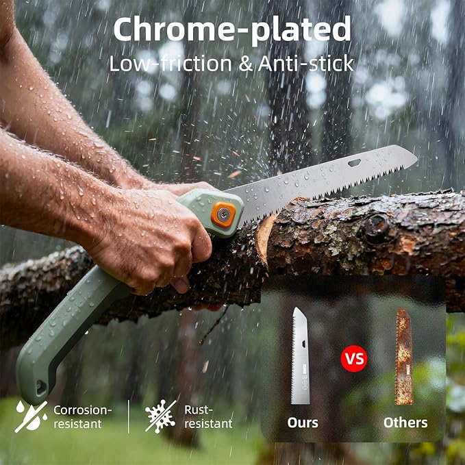 PrunePro Folding Hand Saw SK5 Blade for Tree Trimming Gardening Camping | 3 Adjustable Cutting Angles | Sharp Triple-Cut Blade | Ergonomic Non-Slip Grip | Foldable Pruning Wood Cutting Saw