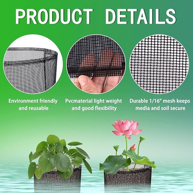 Aquatic Planting Bags – Durable Root Planter Bags, Outdoor Crop Grower | Eco-Friendly Garden Growing Sacks, Portable Soil Plant Containers, Ideal for Patio herbb Vegetable Gardening Home Yard