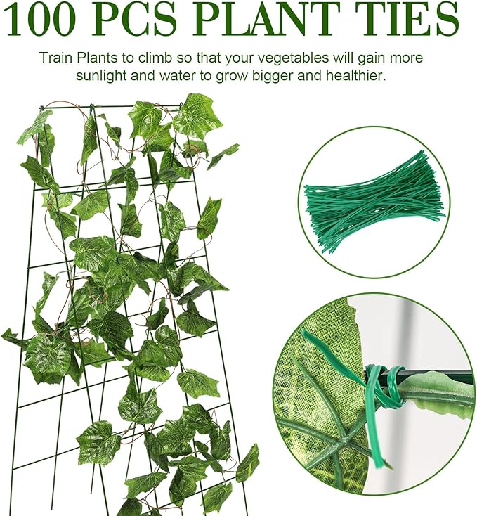 48" Hx 18" L Cucumber Trellis for Garden A Frame Plant Support for Raised Bed, Outdoor Indoor Plant Garden Trellis for Climbing Plants (2 Packs)
