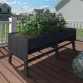 MUPATER 6x3x2FT Cedar Raised Garden Bed for Outdoor,Raised Garden Bed with Wheels and Legs, 837lbs Large Elevated Garden Planter Box with Liner Design for Herbs, Grey