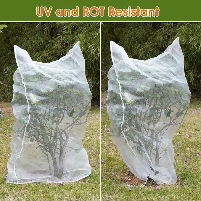 Mesh Plant Cover 3PCS,Garden Netting Mesh Outdoor,Netting for Tomato Plants,Garden Bug Netting Plant Cover,Bird Netting for Garden,Fruit Tree Netting (2.6 x3.2 ft)
