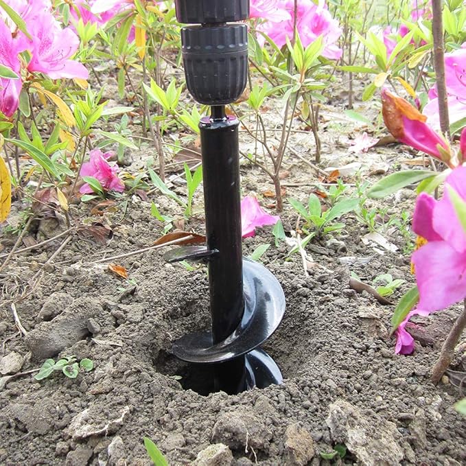 Auger Drill Bit for Planting - 3"X12" Heavy-Duty Garden Auger Spiral Drill Bit - Bulb Planter Tool & Auger Post Hole Digger - 3/8" Hex Drive Drill