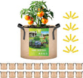 iPower 20-Pack 1 Gallon Grow Bags 300G Thick Nonwoven Aeration Fabric Pots Heavy Duty Plant Containers with Handles for Garden Planting, Tan