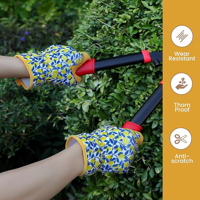 Tavaleu Gardening Gloves for Women, Thorn Proof Puncture Resistant Leather Garden Gloves, Breathable Working Gloves