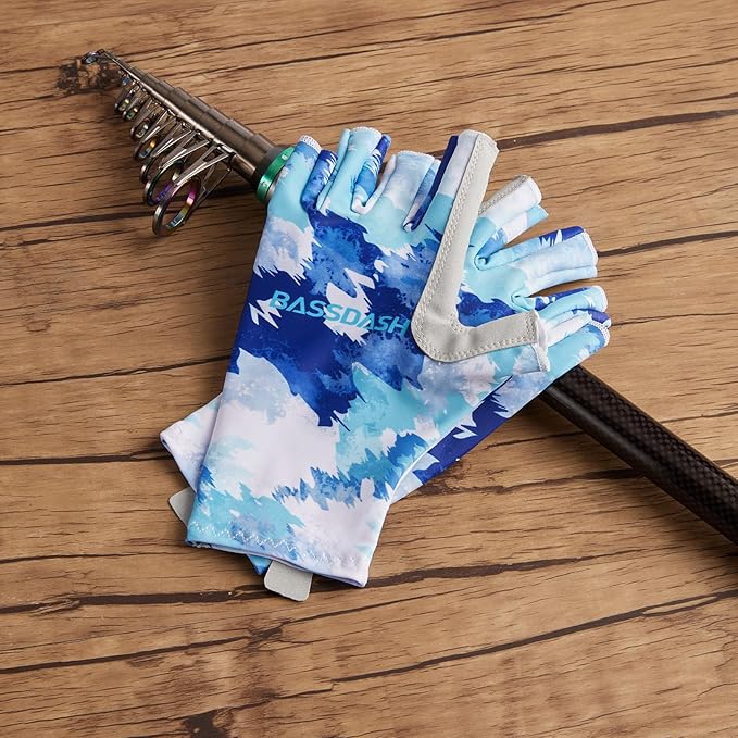BASSDASH ALTIMATE UPF 50+ Women’s Fishing Gloves UV Sun Protection Fingerless Gloves for Kayaking Paddling Hiking Cycling Driving Shooting Training