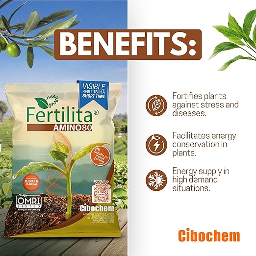 Amino ACIDS 80% More Concentrated - for Indoor and Outdoor Plants, LAWNS, Vegetables, and Fruit Trees - Supports Robust and Vigorous Growth,Better YIELDS - Water Soluble, Won't Burn