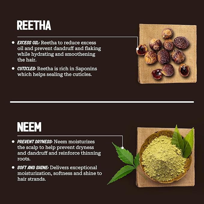 Nourishing Conditioner for Women & Men - Neem & Reetha Natural Ayurvedic Herbal Care - Repairs & Nourishes All Hair & Scalp Types - Daily Conditioning - Anti-Frizz - Adds Shine - 10 fl oz