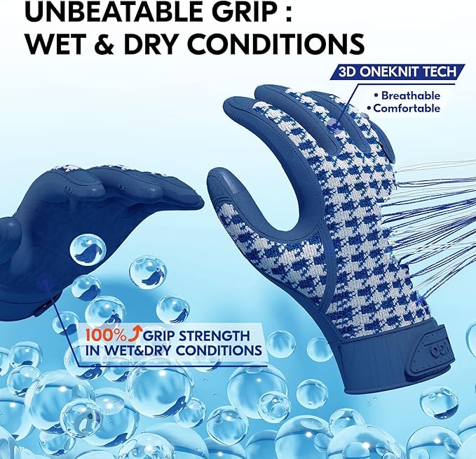 Vgo... Men's Work Gloves,Gardening Gloves,TPE Coated,Waterproof Palms, Anti-Slip,Breathable 3D Knit Back,OEKO-TEX Certified