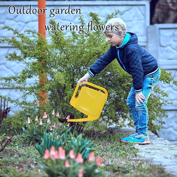 Watering Can 1.6Gal Transparent Plastic with Comfort Grip Handle for Indoor & Outdoor Plants (Yellow)