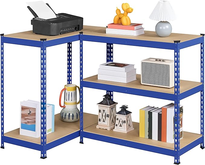Yaheetech Storage Shelves, 5 Tier Heavy Duty Adjustable Metal Shelving Unit, Industrial Utility Rack for Garage Warehouse Pantry Closet (35.5 W x 17.5 D x 72 H Inches, Blue)