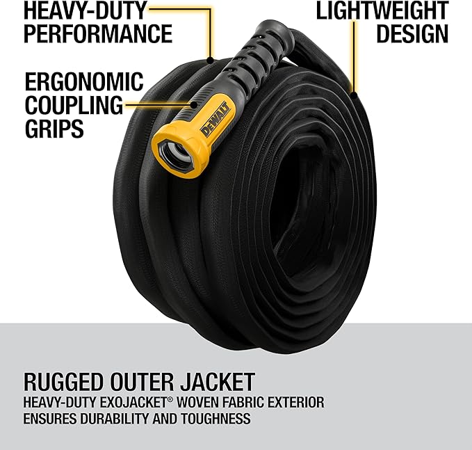 DEWALT 50 ft x 5/8 in Heavy-Duty Professional Grade Fabric Garden Hose - DXMH3302