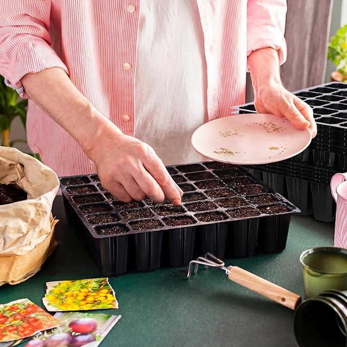 20 Pack 32 Cell Seed Starter Tray for 1020 Tray, Seed Starter Tray for 1020 Tray, Deep Cell Seed Starter Tray with Drainage Holes for Seed Germination, 10.24"×10.24", 2.17" Height