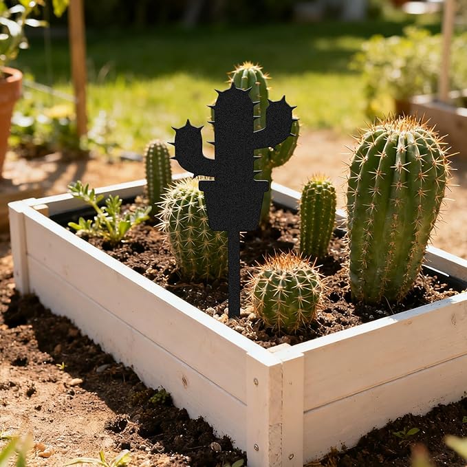 CUTHOLLOW 8PCS Metal Plant Markers Stakes Potted Plants for Outdoor Indoor, 3.5"x7" Waterproof Cute Garden Plant Labels Signs Tags for Farmhouse Greenhouse Decor - Funny Gardening Gifts