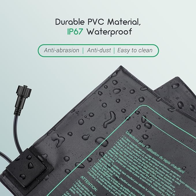 LUXBIRD Daisy Chain Seedling Heating Mat with Digital Thermostat Controller, 10" x 20.75" Waterproof Plant Heating Mat for Seed Starting, Germinating, Hydroponics, Brewing, Breeding (Master Mat)