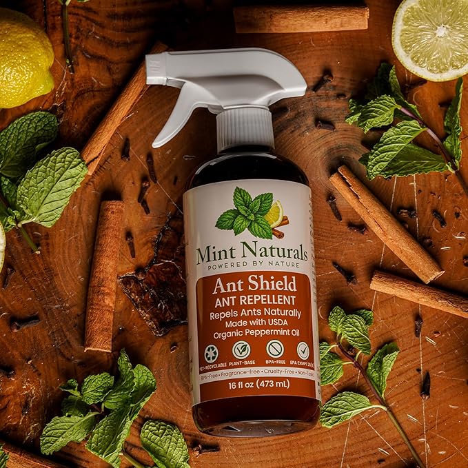 Natural Ant Repellent Spray – USDA Organic Peppermint Oil Formula That Helps Deter Ants, 16 oz – Made in USA by Mint Naturals