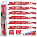SEDY 6 Inch Reciprocating Saw Blades for Wood Pruning, 5TPI Tree & Green Wood Cutting Blades with Organizer Case, Fast Aggressive Cut, 6 Pack