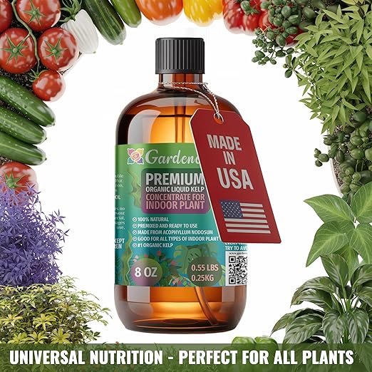 Premium Organic Liquid Kelp Fertilizer by Gardenera - 32 oz -Enhance Your Garden's Yield with Seaweed Fertilizer for Plants - Concentrated Kelp & Seaweed Extract