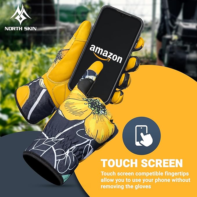 Thorn-Proof Gardening Working Gloves with Touch Screen Support, Long-Sleeve Pruning Gloves for Garden, Mechanics