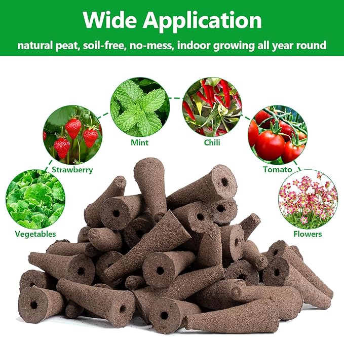 100 Pack Grow Sponges, Seed Pods Replacement Root Growth Sponges for Hydroponics, Seed Starter Pods Hydroponic Sponges Compatible with Aero Garden