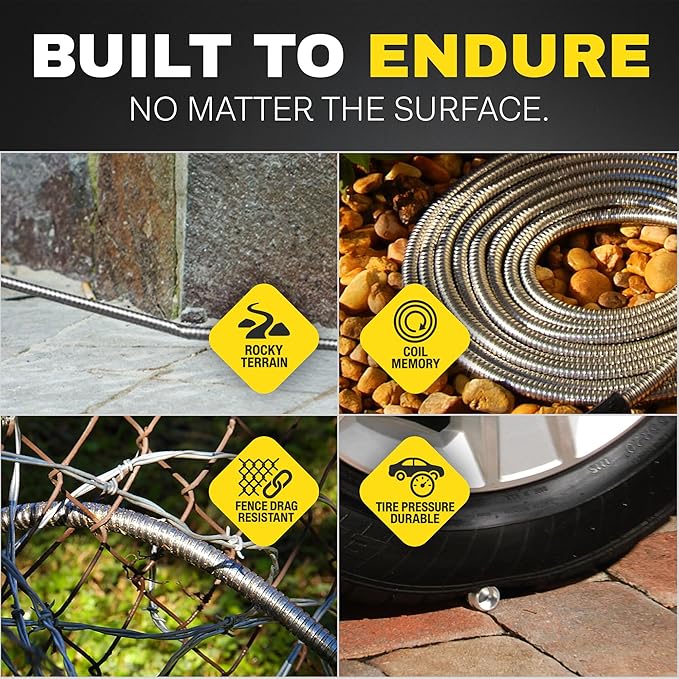 BIONIC STEEL Short 10 Ft Hose Extensions, 10 Ft x 5/8 In. Short Garden Hose Connector for Reel, Leak Proof Connection, Heavy Duty, Non Kinking, Flexible, Hose Extension