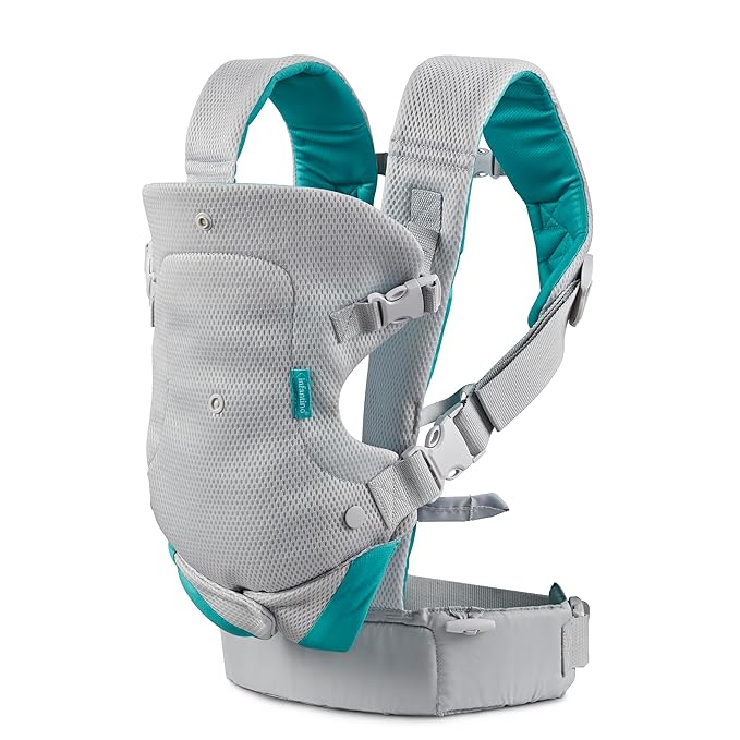 Infantino Flip 4-in-1 Light & Airy Convertible Baby Carrier, Adjustable, Ergonomic Babywearing, Registry Essential, Baby Carrier for Newborn to Toddler