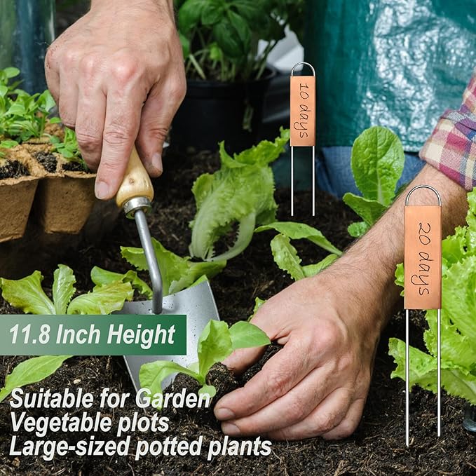 50 Pieces Metal Plant Labels 11.8 Inch Copper Metal Plant Tags Garden Label Markers Outdoor Planting Garden Markers for Plants Vegetables Herb Seedlings Flowers