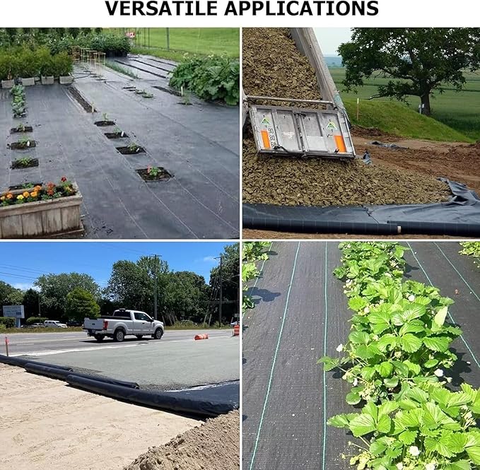 Driveway Fabric 13x115ft - Commercial Weed Barrier, Heavy Duty 3.5OZ Landscape Fabric for Road, French Drain, Erosion Control, and Construction Projects