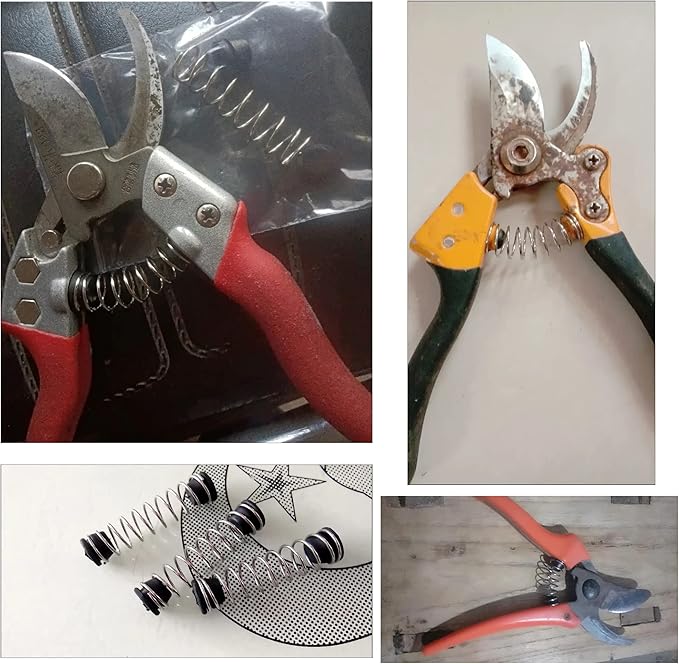 3 Set Precision Pruner Spring Replacement with Rubber Base End Cap for Pruning Shears Garden Pruners Garden Snips Trimming Scissors Clippers Repair Parts 2'' Length 50mm