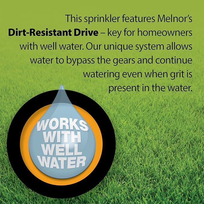 Melnor 65133AMZ XT Turbo Oscillating Sprinkler W/Timer, 4,000 sq. ft., Quick Connect Bundle, 2-Way Adjustable, Black, Yellow