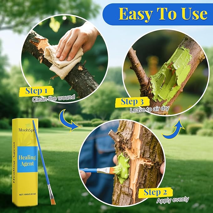 Tree Wound Pruning Sealer, Bonsai Wound Sealer Healing Paste, 100g Plant Cutting Dressing with Brush, Tree Grafting Supplies, Bonsai Cut Paste, Quick Recovery of Plants
