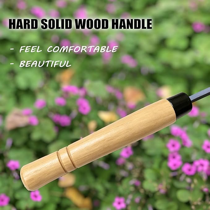 Grass Sickle Japanese Weeding Hoe Garden Hand Tool Weeding Tools for Garden High-Strength Steel with Solid Wood Handle (Grey)