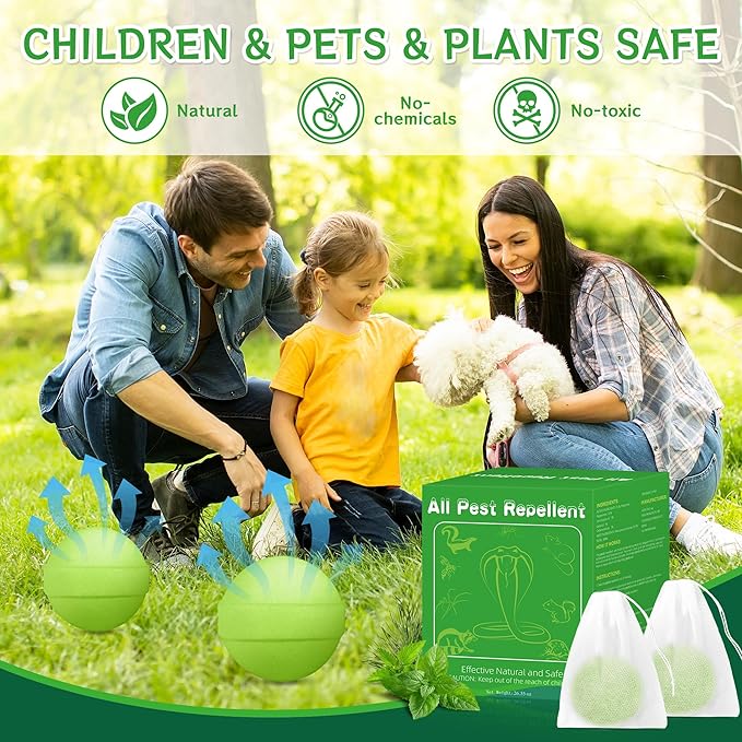 24 Pack Deer Repellent - Powerful Deer and Rabbit Repellent Balls, Deer Deterrent Deer Rabbit Repeller for Garden Plants Flower Vegetable Tree Keep Deer Rabbit Out of Lawn, Pet Children Vegetable Safe