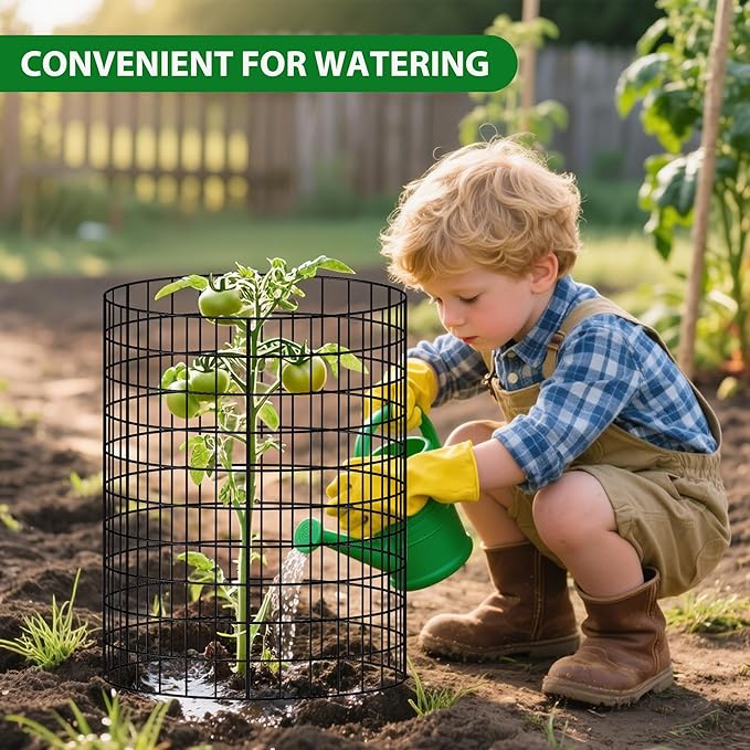 30 Pcs 11.8 in x12 in Wire Plant Protector Cages - Chicken Wire Cloche Animal Barrier, Metal Mesh Plant Cage with Stakes and Ties for Raised Bed Vegetables, Flowers, Shrubs & Plants