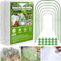 Cludoo Garden Mesh Netting Kit,8x24 ft Plant Covers Garden Netting with 6 Sets Garden Hoops & 18 Clips, Garden Protection for Raised Beds Greenhouse Vegetable Plants Flowers Animals Birds