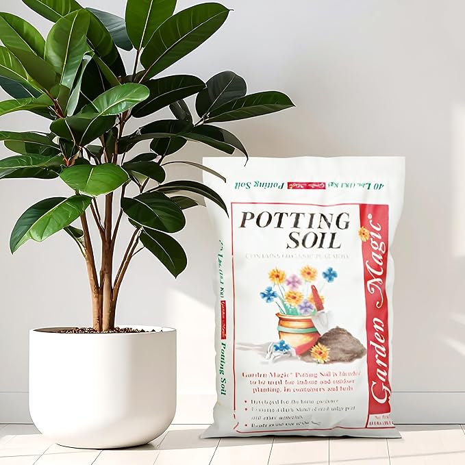 Michigan Peat 2 Pack Garden Magic General Purpose Moisture Retaining Potting Soil Mix for Indoor and Outdoor Planting, 40 lb Bag