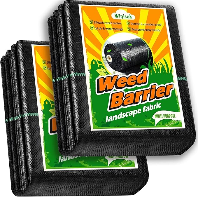 Weed Barrier Landscape Fabric Heavy Duty, 3FT x 50FT Thicken Garden Fabric Weed Mats Cloth, Durable Weed Control Mulch Breathable for Landscaping Weed Blocker Garden Bed Cover