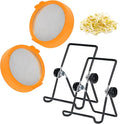 Lulonpon Sprouting Lids Growing Kit, Screen Sprout Lids with Stand, Sprouting jar kit for Sprouting, Sprouting Bean Seeds, Sprouting Kit