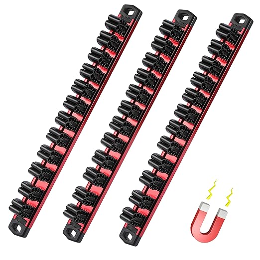 WORKPRO Magnetic Screwdriver Organizer and Wrench Organizer, Aluminum Rail Magnetic Tool Organizer, Tool Holder, Toolbox Organization, 36-Slot Screwdriver and Wrench Holder (Tools not Included)