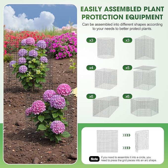 30 Pack Plant Protectors from Animals,12x12 Inch Metal Wire Plant Mesh Garden Cages Outdoor Gardening Supplies, Garden Protection Rabbits Chickens Ducks for Shrubs, Flowers, Vegetables