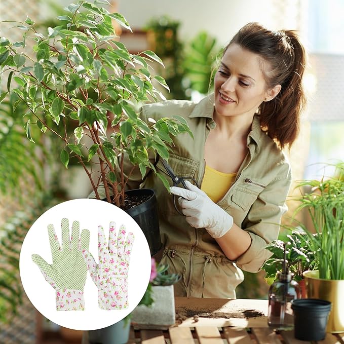 PATIKIL Floral Gardening Gloves for Women Non-Slip Grip Garden Glove Women Working Yard Gloves for Gardening, Planting