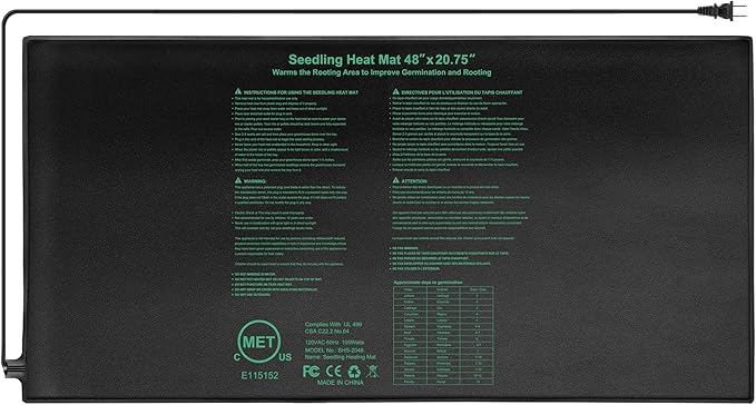 Seedling Heat Mat,20"x20.75" Heat mats for Seed Starting,Waterproof Plant Heating Mat Heating Pad for Seed Germination,Hydroponic Heating Pad Seed Starter