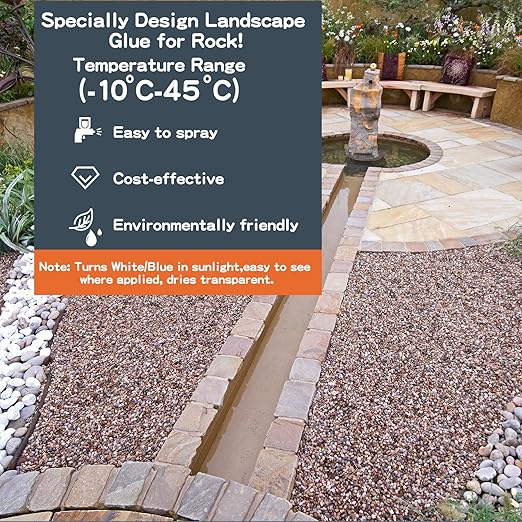Rock Glue,26.59OZ 99% Stronger Bond Gravel Binder for Pea Gravel, Pebble&Stone-Stop Shifting, Reduce Mess, Strong Hold for Yards, Patios, Garden Walkways, Pet Safe Mulch Bond for Landscaping
