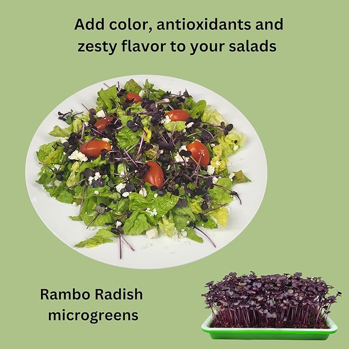 Home Microgreens Kit Refill - Coco Coir Growing Medium - Premeasured for 4 plantings; Includes Non-GMO Organic Broccoli and Radish Seeds for 4 Harvests - Detailed Instruction Sheet