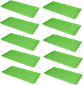 SUNPACK 10" x 20" Heavy Duty Mesh Plastic Seed Starting Tray, Green, 1" (Pack of 10) - Ensures Water Drainage and Aeration, Perfect for Greenhouses or Indoor Gardening
