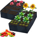 2 Pack Fabric Raised Garden Beds,128 Gallon 8 Grids Thickened Rectangle Plant Grow Bags,Reusable Outdoor Gardening Planting Container Planter Pot for Growing Herbs Flower Gardening Vegetables Chillies