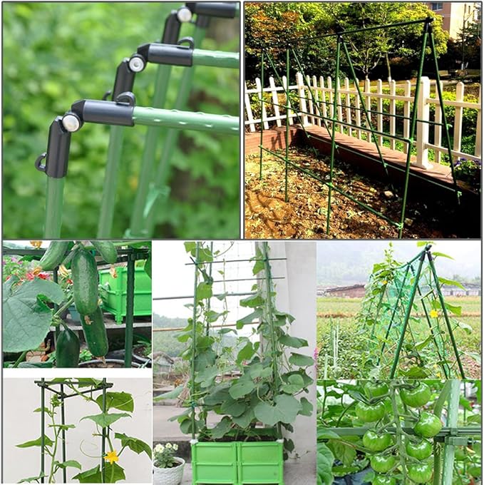 Sturdy Metal Garden Plant Stakes 4 Ft Plastic Coated Steel Plant Sticks,Pack of 25