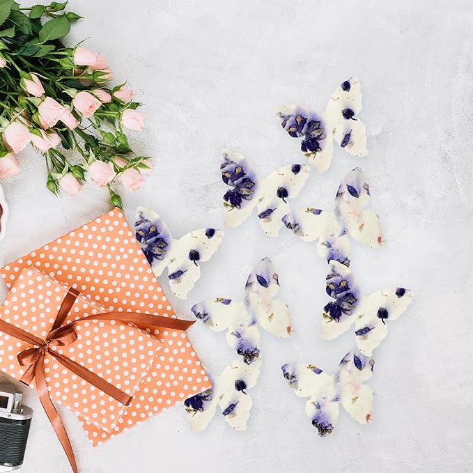 50pcs Large Purple Butterfly Seed Paper – Plantable & Writable Wildflower, Gift for Mom This Mother’s Day, Use for Shower Favors, Weddings, Heart Party Favors or Life Events